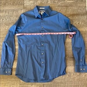 Express Blue Dress Shirt Classic Collar Long Sleeves